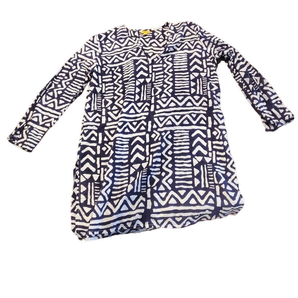 Roller Rabbit Purple‎ aztec print  tunic Cotton Small
